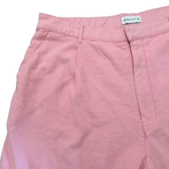 NEW Abercrombie & Fitch Linen Shorts Women’s‎ Size XL Pink Pleated Bermuda NWT - Picture 2 of 10